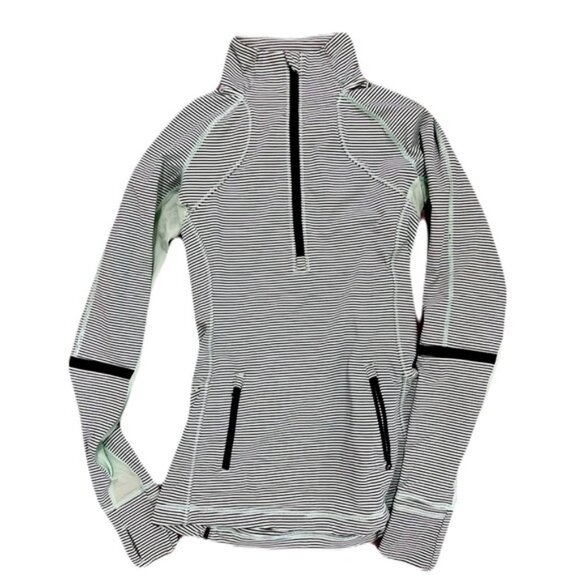 Lululemon Race With Grace 1/2 Zip Stripe Pullover Size 4 - Picture 4 of 5